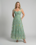 Elegant Tulle Ball Gown Women-mallinna16042024-Calm Wears-Green - long-XS-Calm Wears