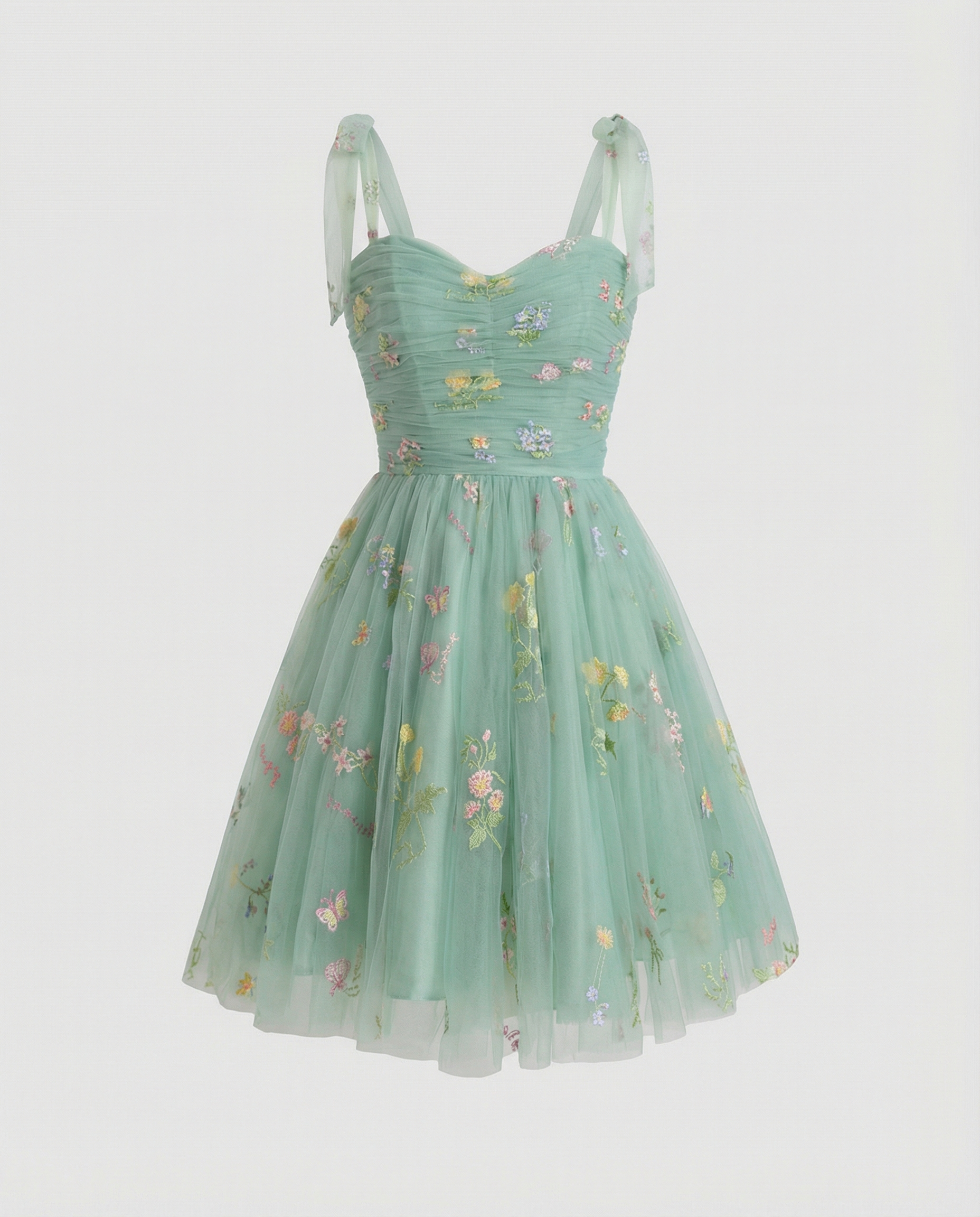 Elegant Tulle Ball Gown Women-mallinna16042024-Calm Wears-Green - short-XS-Calm Wears