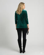 Elegant Velvet Blazer Women's Jacket-inrosy20240425-Calm Wears-Green-S-Calm Wears