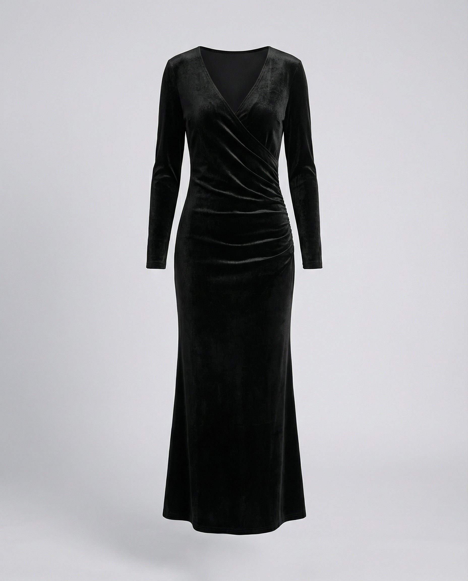 Elegant Velvet Bodycon Dress-bellesofie20240918-Calm Wears-Black-S-Calm Wears