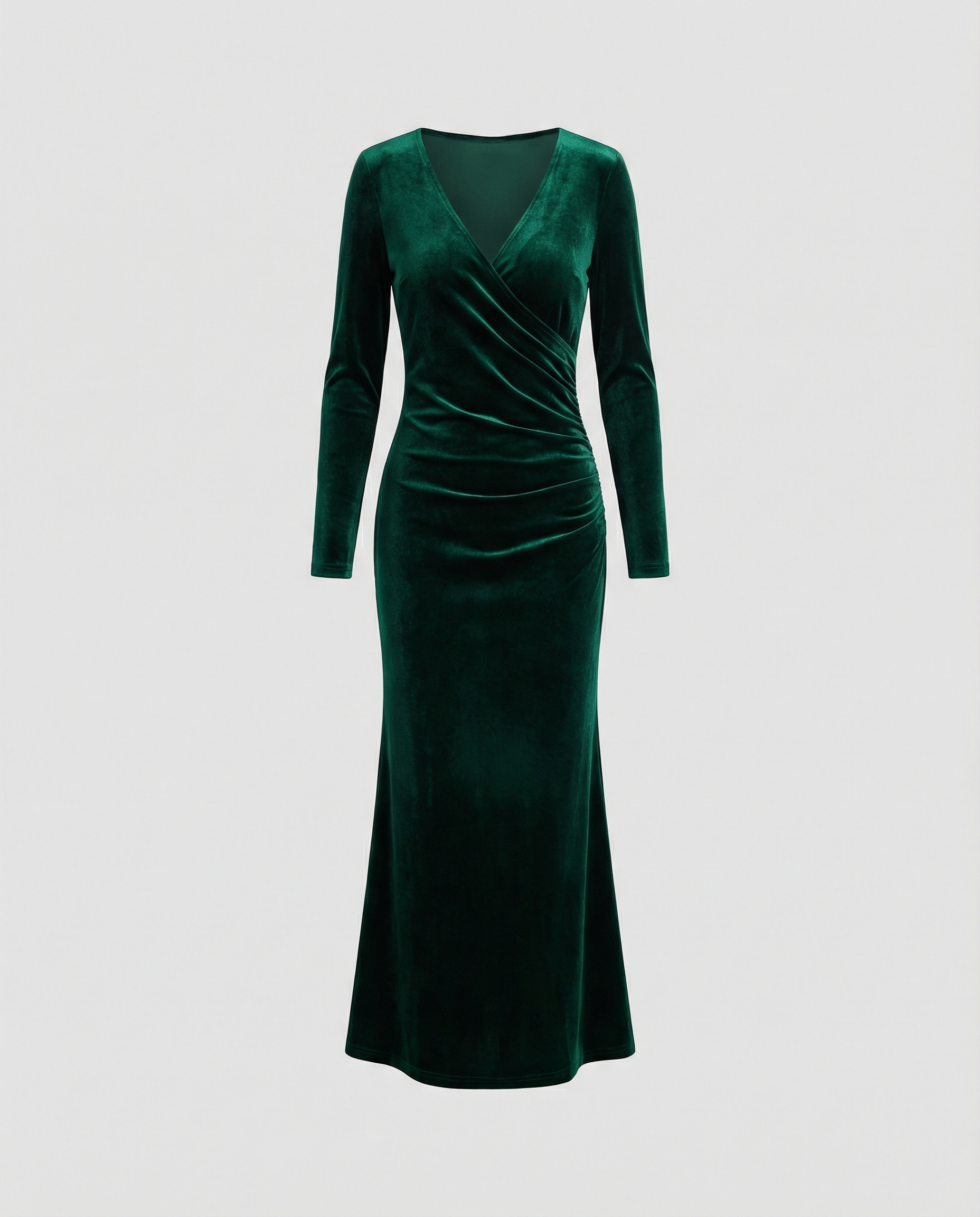 Elegant Velvet Bodycon Dress-bellesofie20240918-Calm Wears-Green-S-Calm Wears