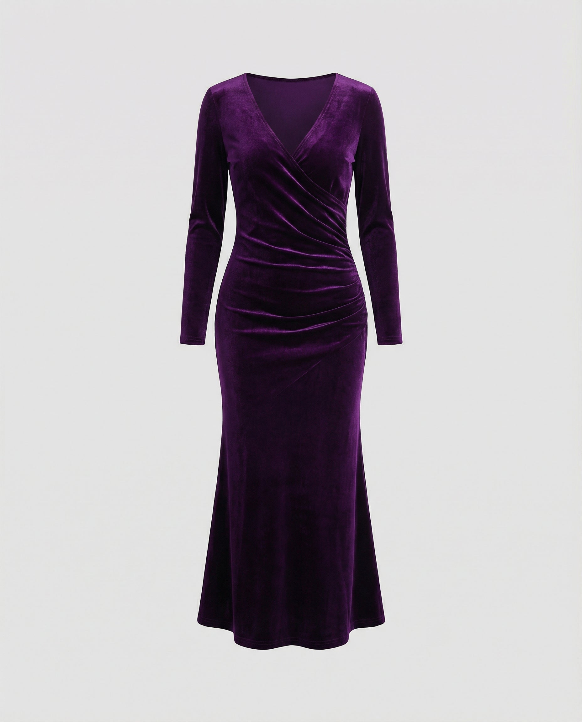 Elegant Velvet Bodycon Dress-bellesofie20240918-Calm Wears-Lilac-S-Calm Wears