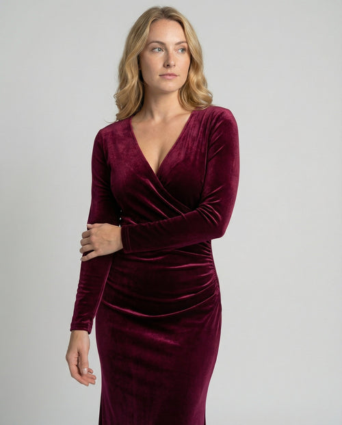 Elegant Velvet Bodycon Dress-bellesofie20240918-Calm Wears-Red-S-Calm Wears