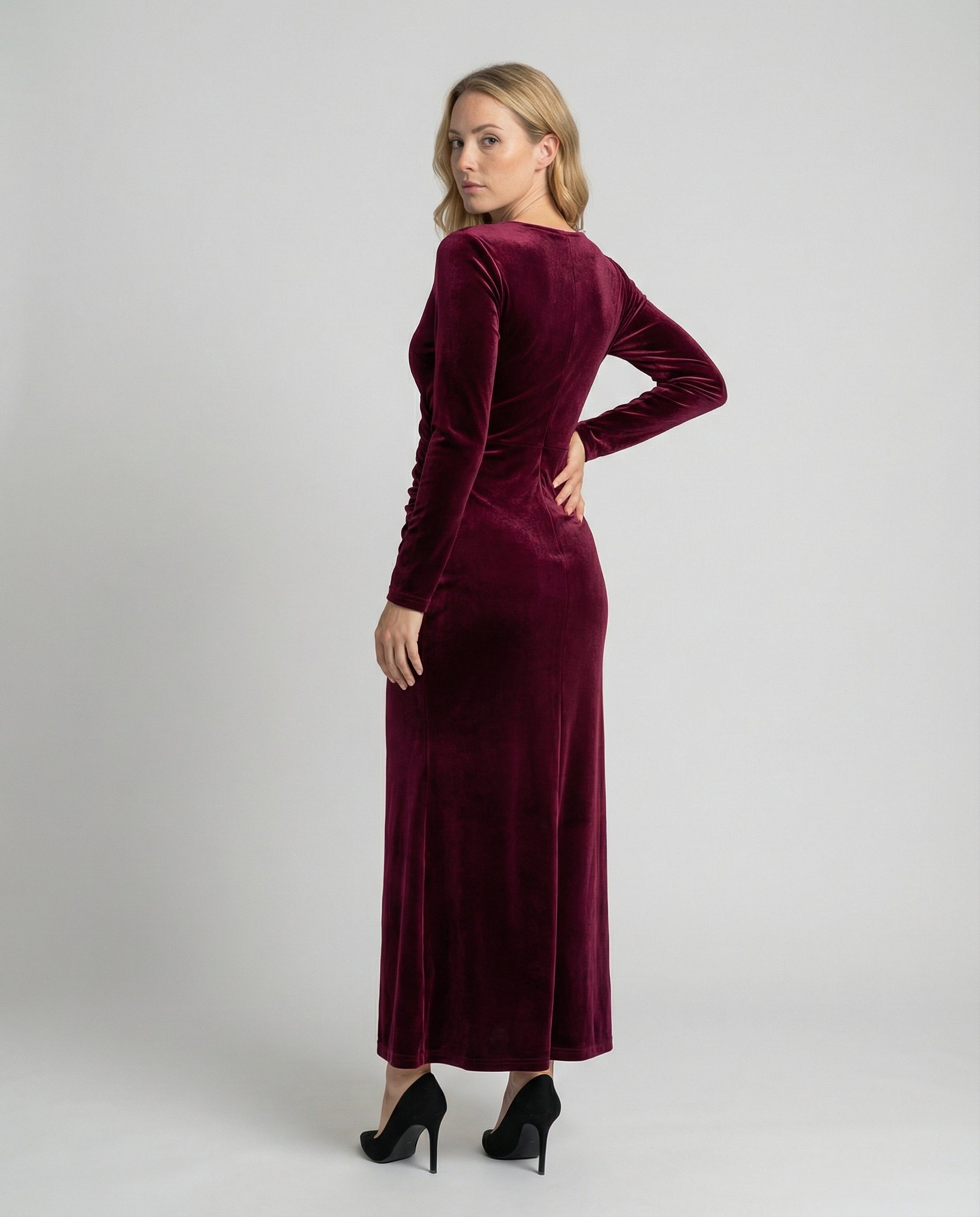 Elegant Velvet Bodycon Dress-bellesofie20240918-Calm Wears-Red-S-Calm Wears