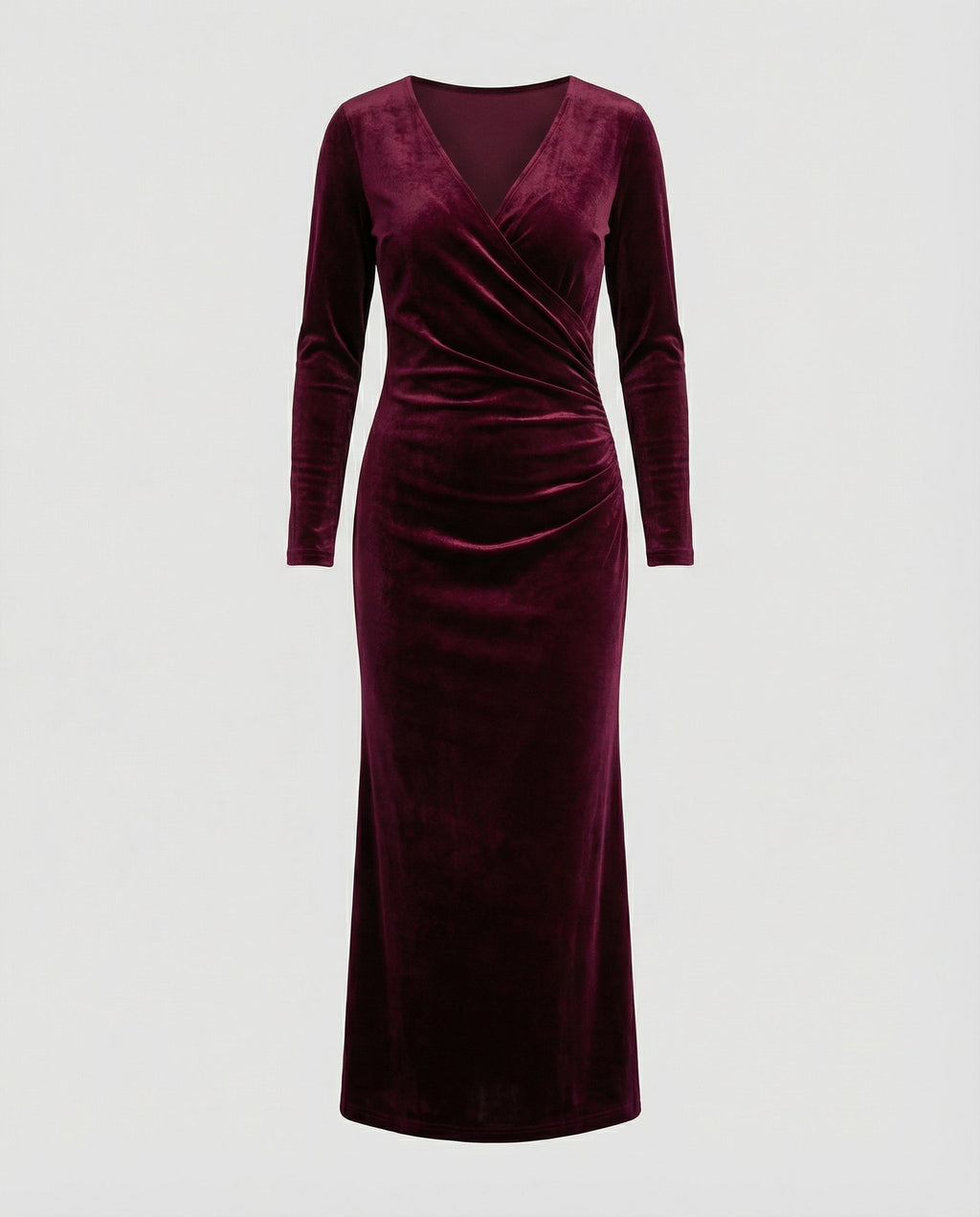 Elegant Velvet Bodycon Dress-bellesofie20240918-Calm Wears-Red-S-Calm Wears
