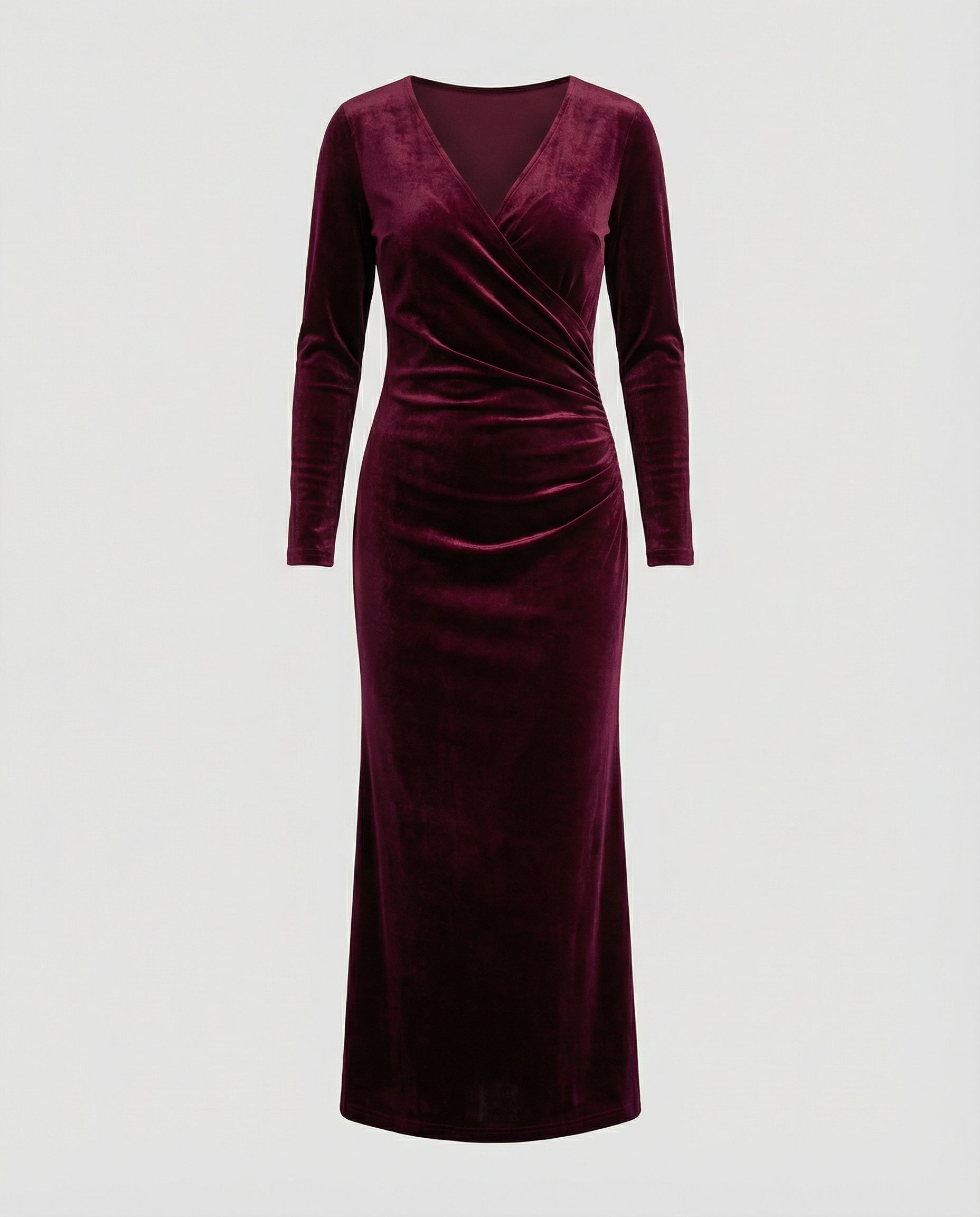 Elegant Velvet Bodycon Dress-bellesofie20240918-Calm Wears-Red-S-Calm Wears