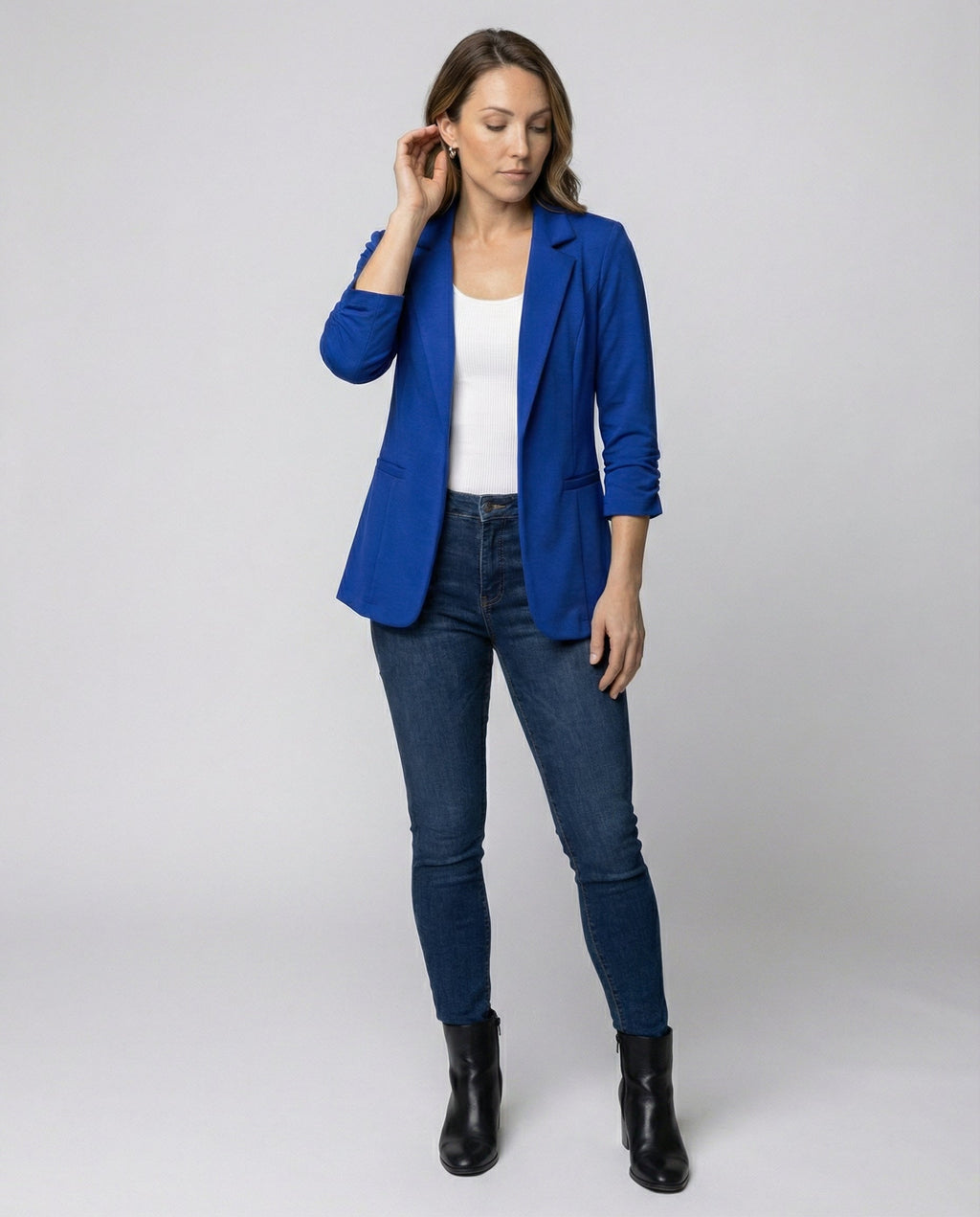 Elegant Women Blazer Tailored-https://detail.1688.com/offer/838721433053.html-Calm Wears-Blue-S-Calm Wears