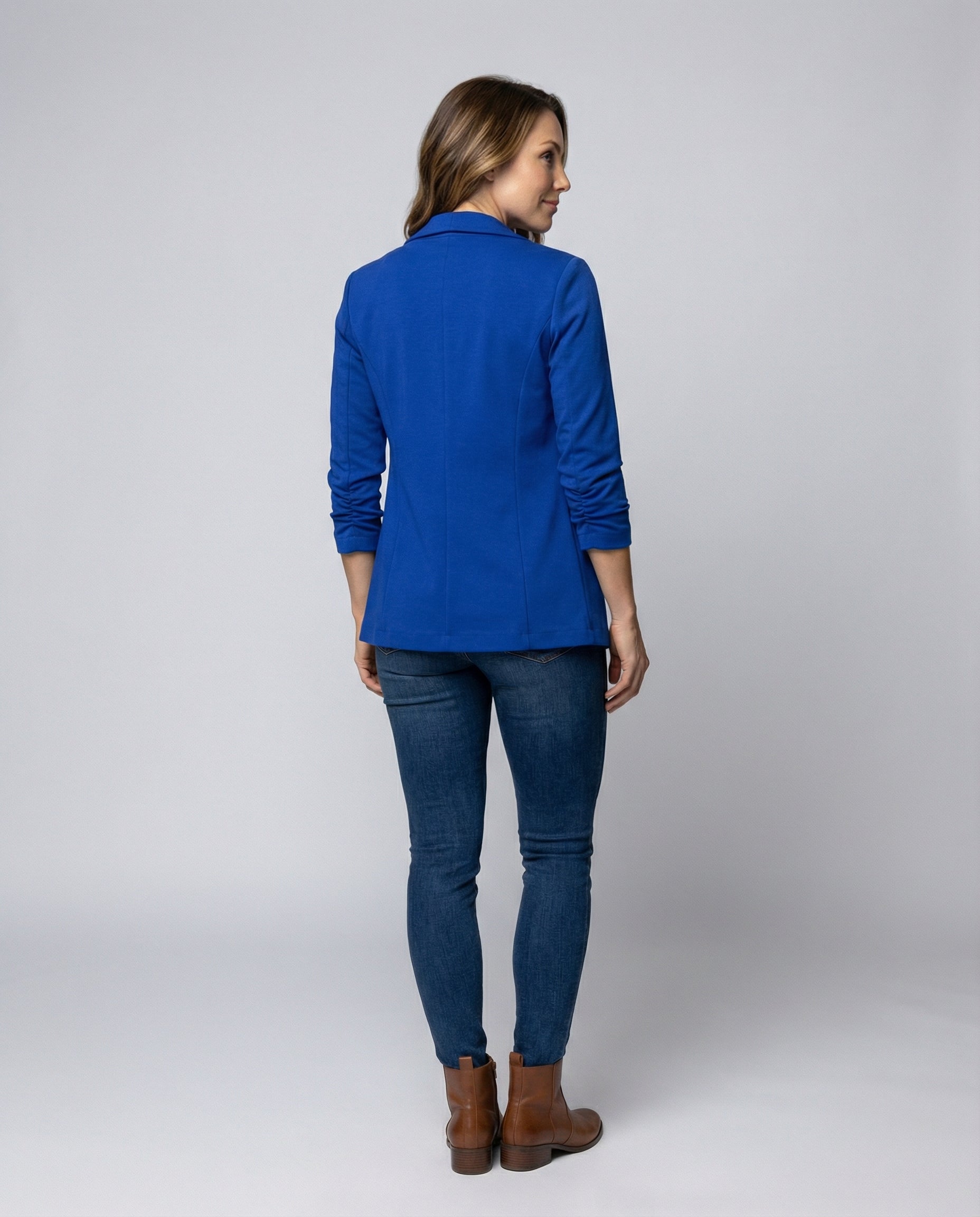 Elegant Women Blazer Tailored-https://detail.1688.com/offer/838721433053.html-Calm Wears-Blue-S-Calm Wears
