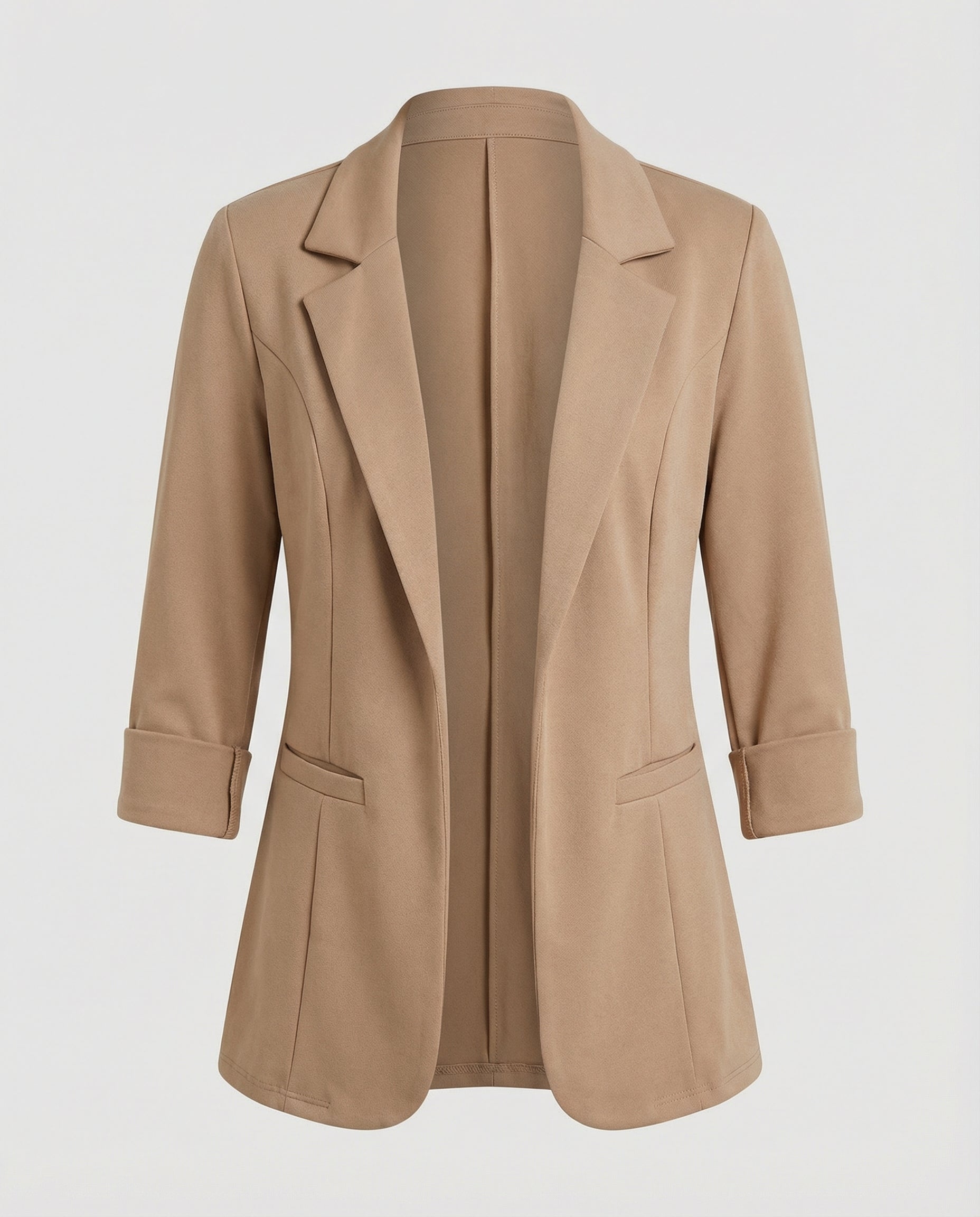 Elegant Women Blazer Tailored-https://detail.1688.com/offer/838721433053.html-Calm Wears-Khaki-S-Calm Wears