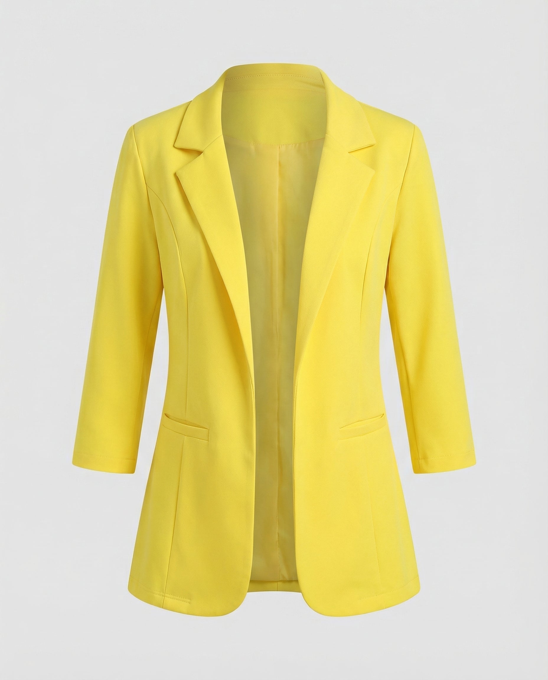 Elegant Women Blazer Tailored-https://detail.1688.com/offer/838721433053.html-Calm Wears-Yellow-S-Calm Wears