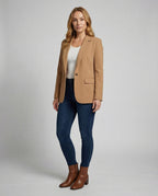 Elegant Women's Blazer-velvets-fashion20251113-Calm Wears-Khaki-S-Calm Wears