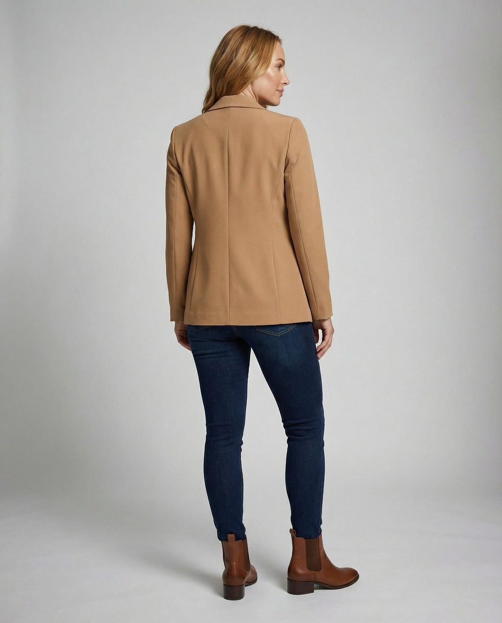 Elegant Women's Blazer-velvets-fashion20251113-Calm Wears-Khaki-S-Calm Wears