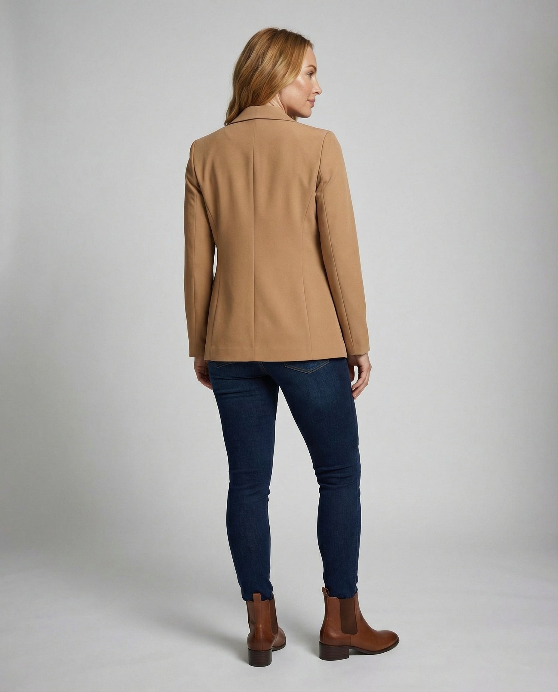Elegant Women's Blazer-velvets-fashion20251113-Calm Wears-Khaki-S-Calm Wears
