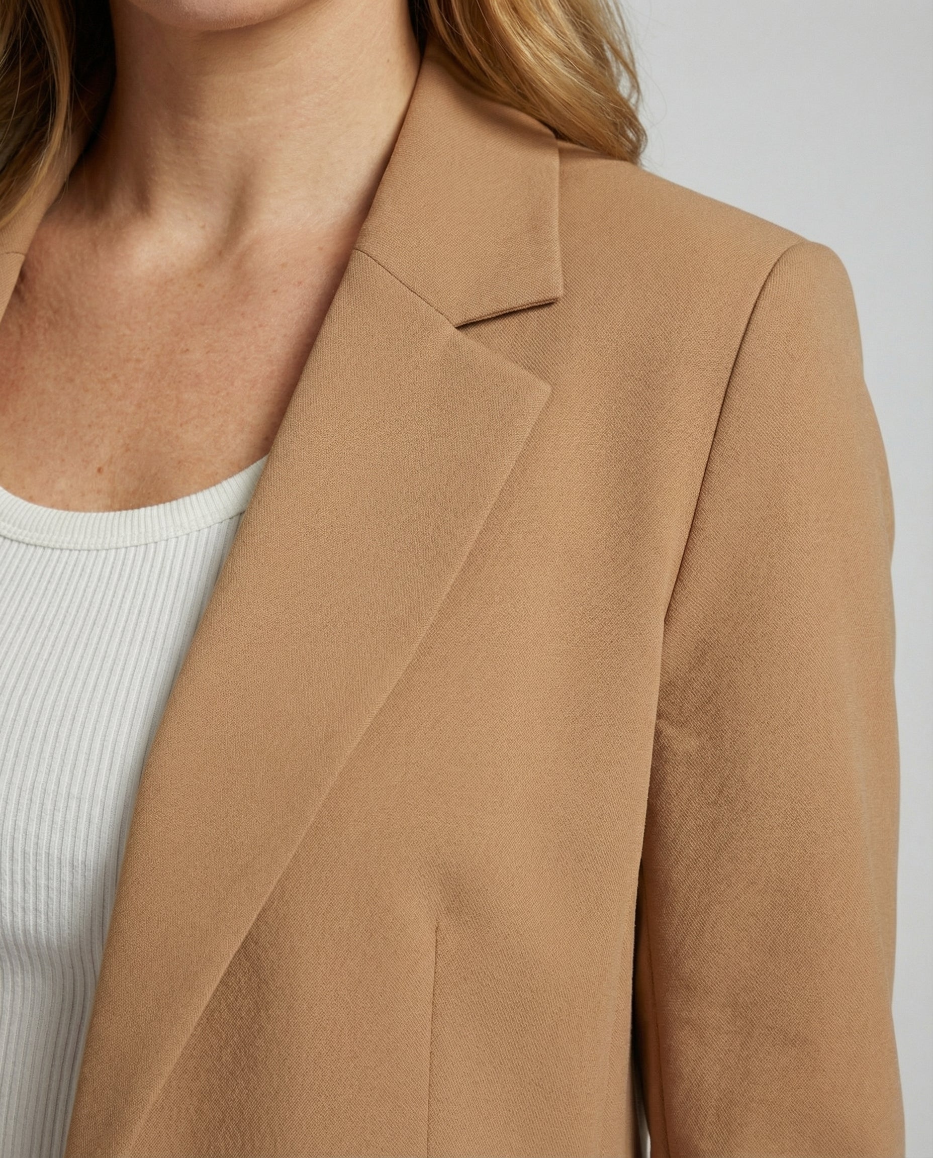 Elegant Women's Blazer-velvets-fashion20251113-Calm Wears-Khaki-S-Calm Wears