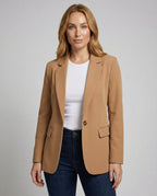 Elegant Women's Blazer-velvets-fashion20251113-Calm Wears-Khaki-S-Calm Wears