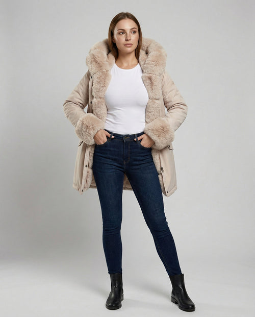 Elegant Women's Faux Fur Jacket-luna20251114-Calm Wears-Apricot-S-Calm Wears