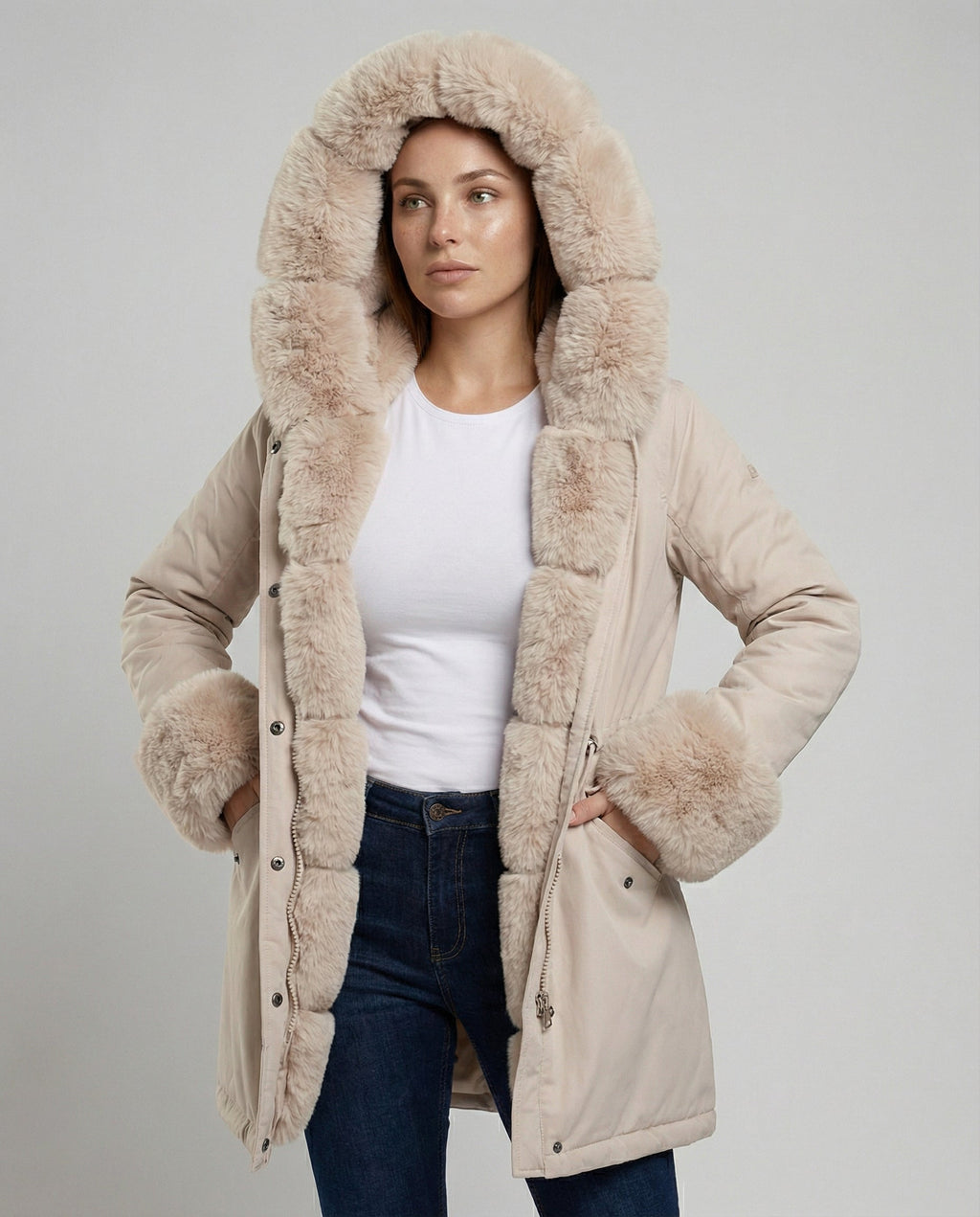 Elegant Women's Faux Fur Jacket-luna20251114-Calm Wears-Apricot-S-Calm Wears