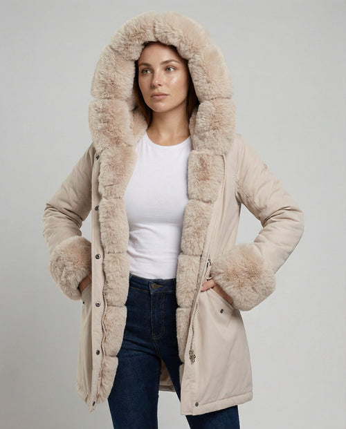 Elegant Women's Faux Fur Jacket-luna20251114-Calm Wears-Apricot-S-Calm Wears