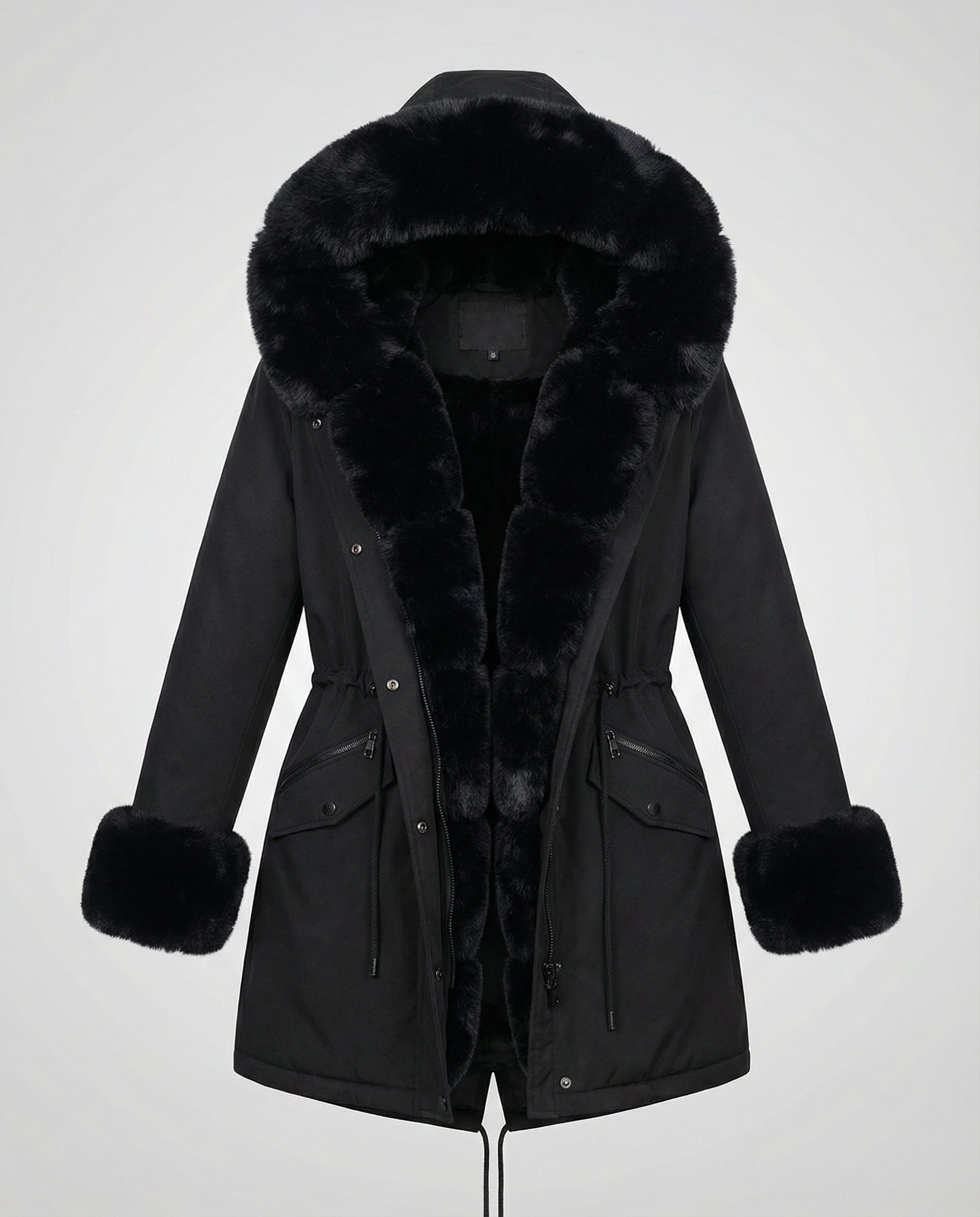 Elegant Women's Faux Fur Jacket-luna20251114-Calm Wears-Black-S-Calm Wears