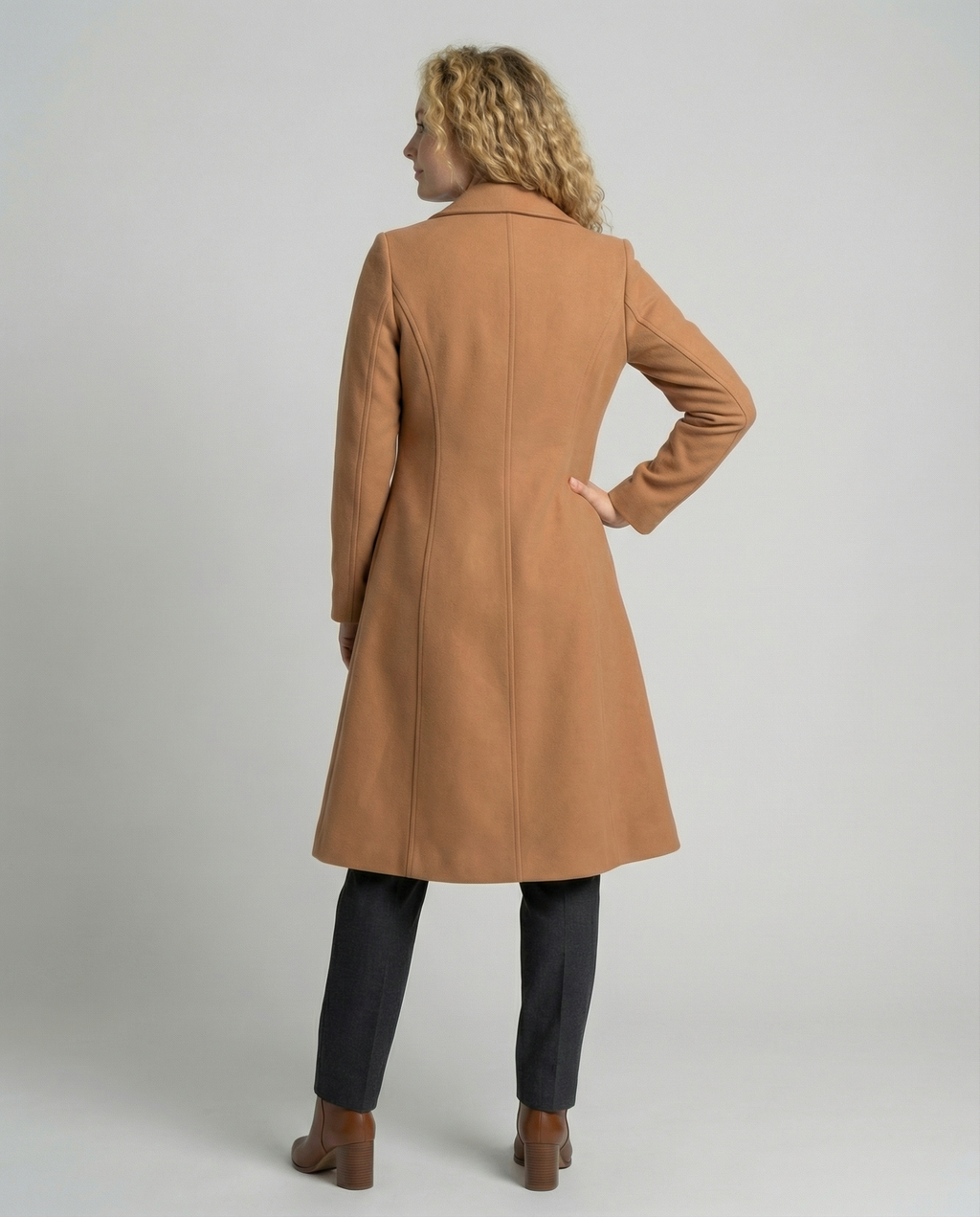 Elegant women's wool coat winter-https://detail.1688.com/offer/732138235917.html-Calm Wears-Brown-S-Calm Wears