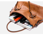 Large Capacity Vintage Soft Leather Handbag with Shoulder Strap-dione couture20260421-Calm Wears-Black-Calm Wears
