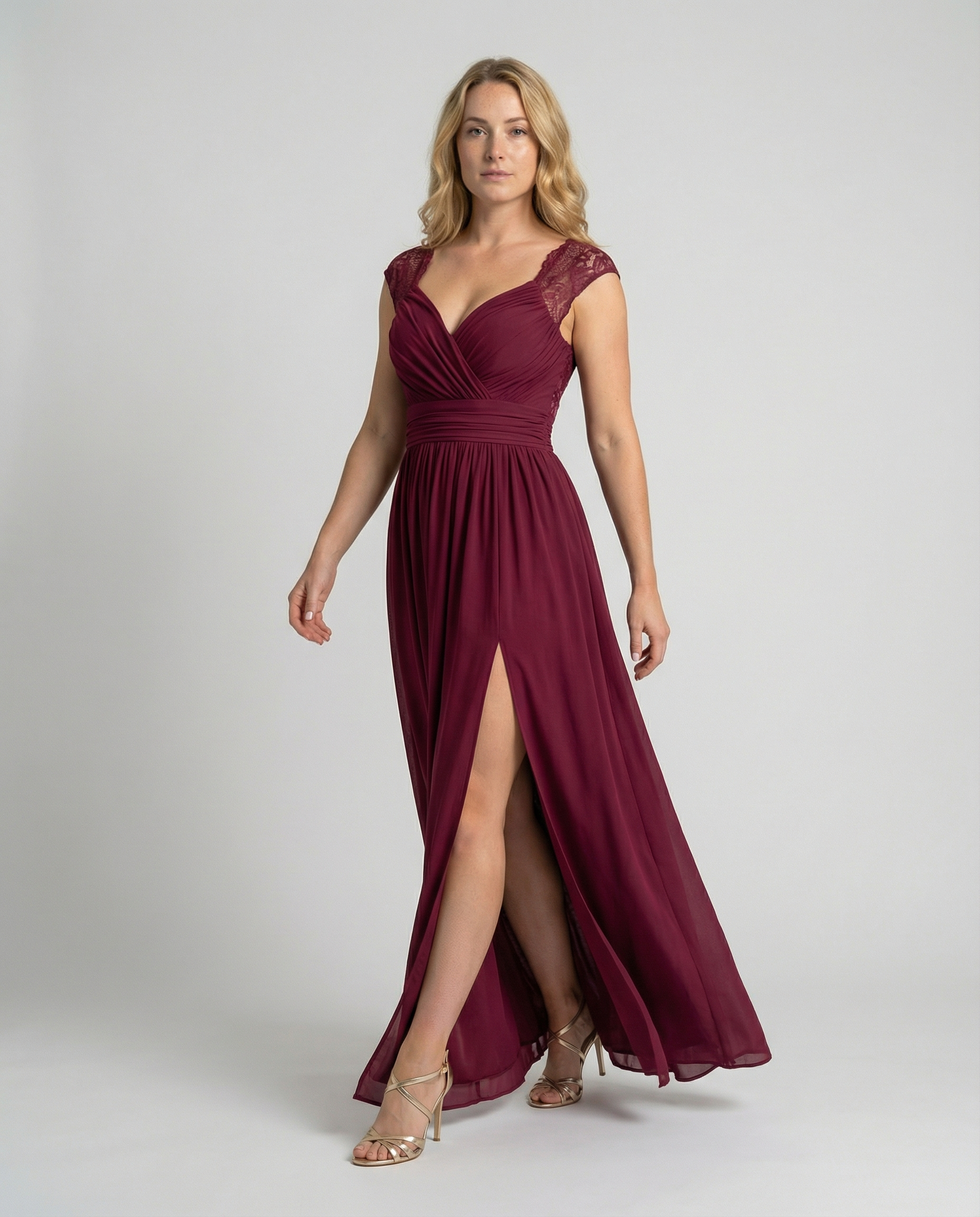 Evening dress women V-neck-https://detail.1688.com/offer/675064902852.html-Calm Wears-Wine red-S-Calm Wears