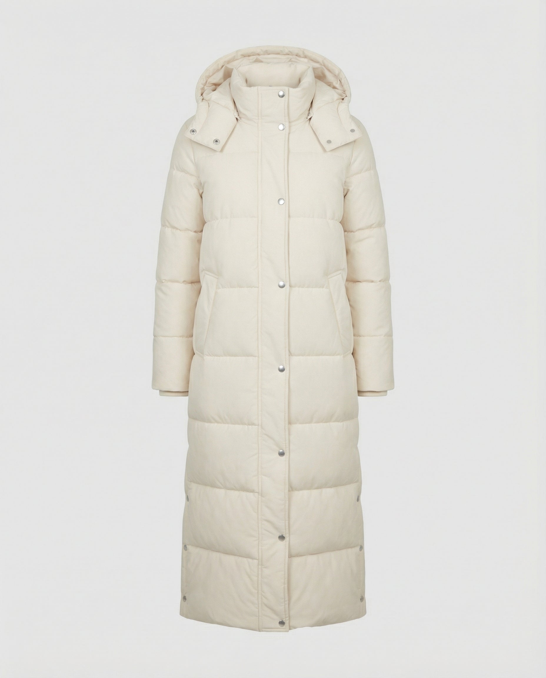Extra Long Women's Padded Jacket-huis van stijl20240917-Calm Wears-Beige-L-Calm Wears