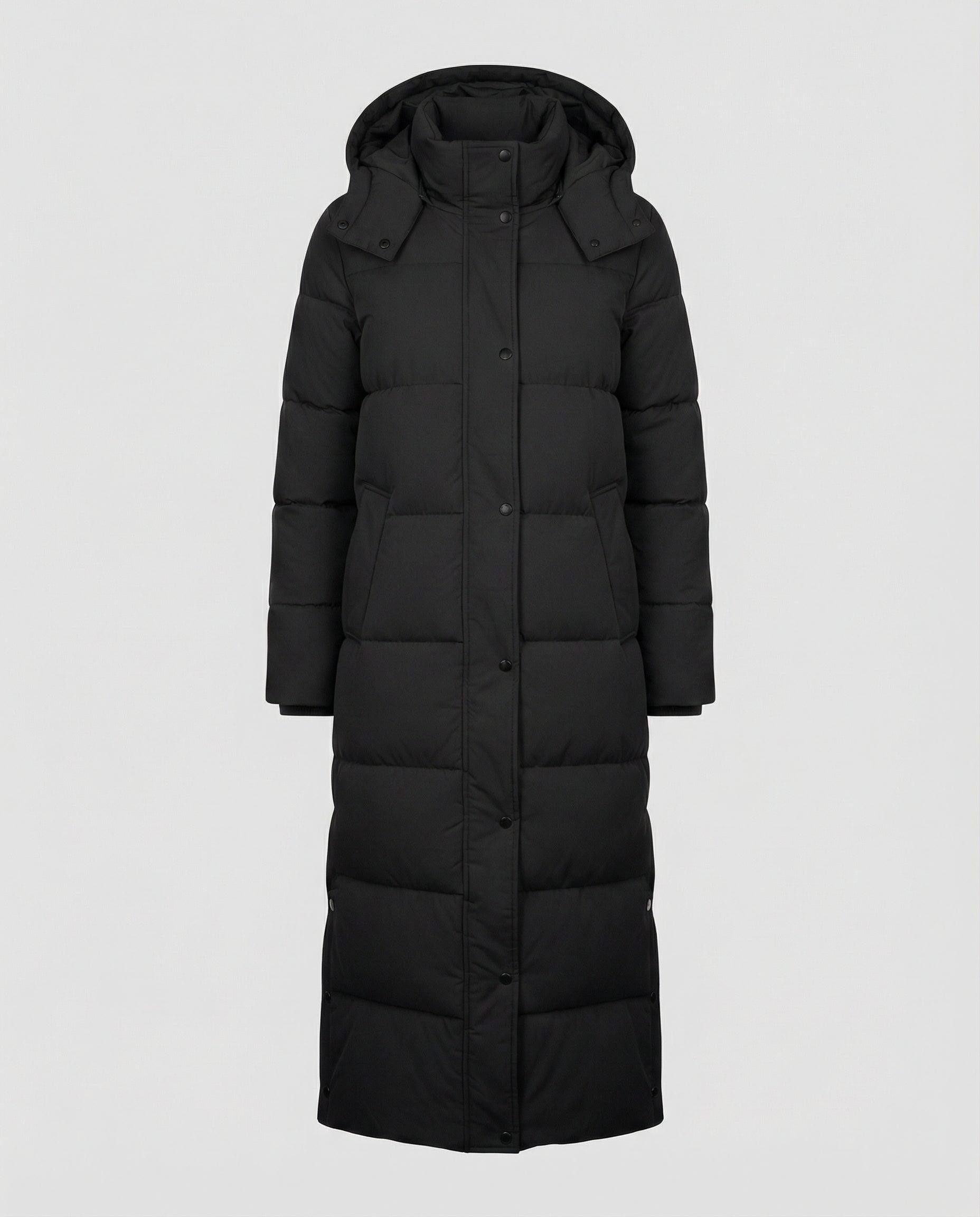 Extra Long Women's Padded Jacket-huis van stijl20240917-Calm Wears-Black-L-Calm Wears