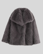Faux-Fur Shawl Collar Jacket-classylooker20251202-Calm Wears-Gray-XS-Calm Wears