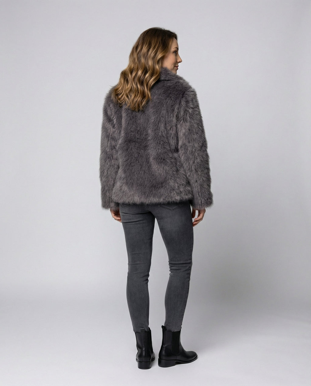 Faux-Fur Shawl Collar Jacket-classylooker20251202-Calm Wears-Gray-XS-Calm Wears