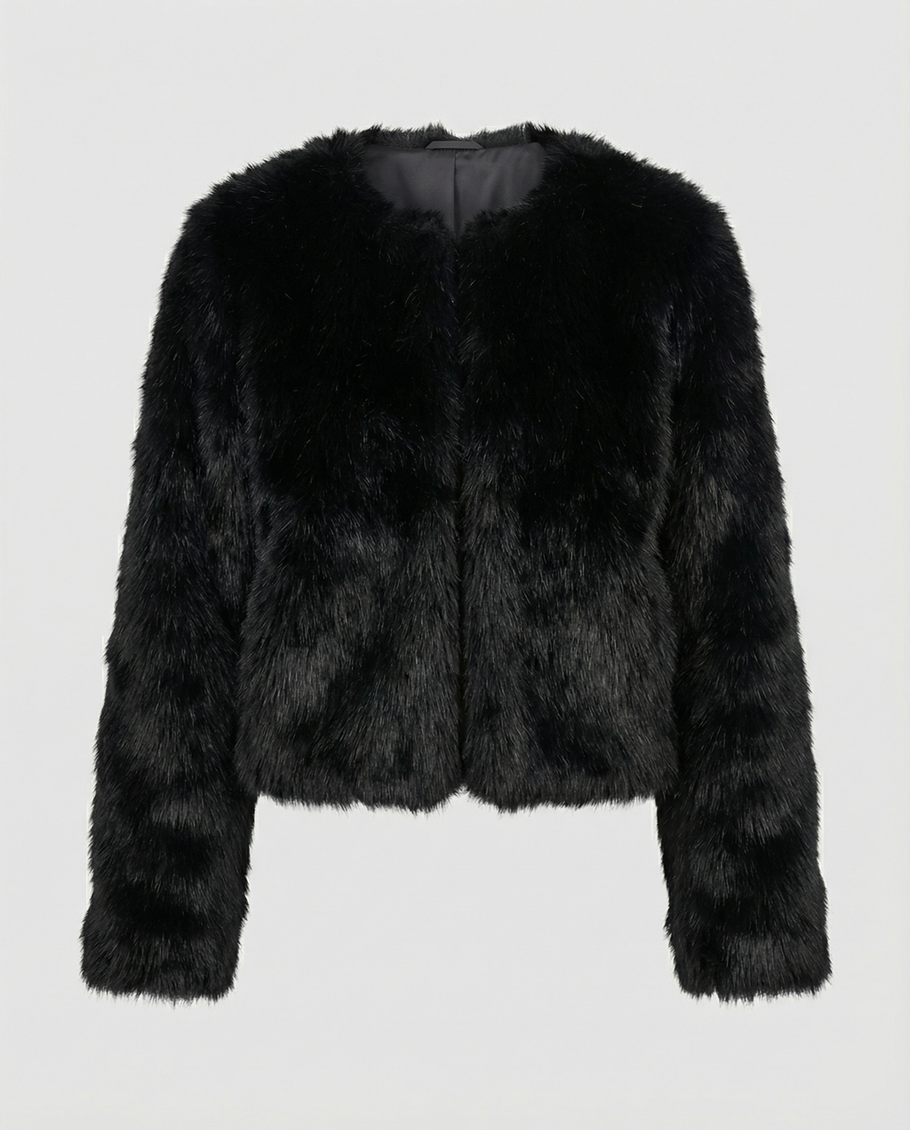 Faux Fur Short Coat Women-valora-mode20241023-Calm Wears-Black-S-Calm Wears