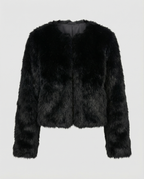 Faux Fur Short Coat Women-valora-mode20241023-Calm Wears-Black-S-Calm Wears