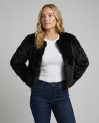 Faux Fur Short Coat Women-valora-mode20241023-Calm Wears-Black-S-Calm Wears