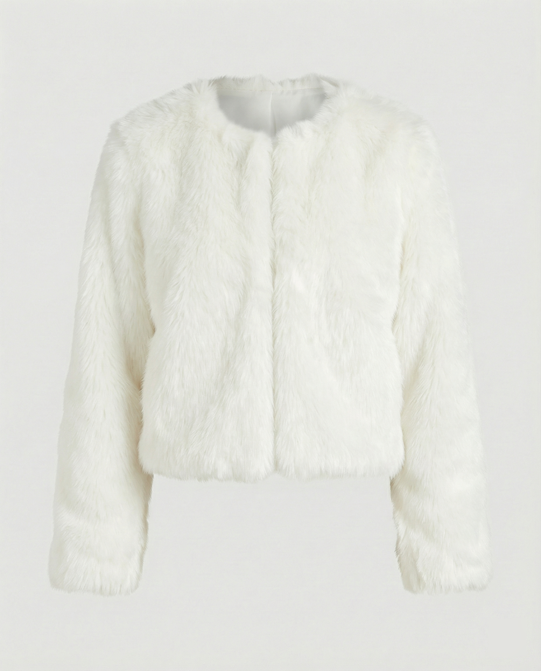 Faux Fur Short Coat Women-valora-mode20241023-Calm Wears-White-S-Calm Wears