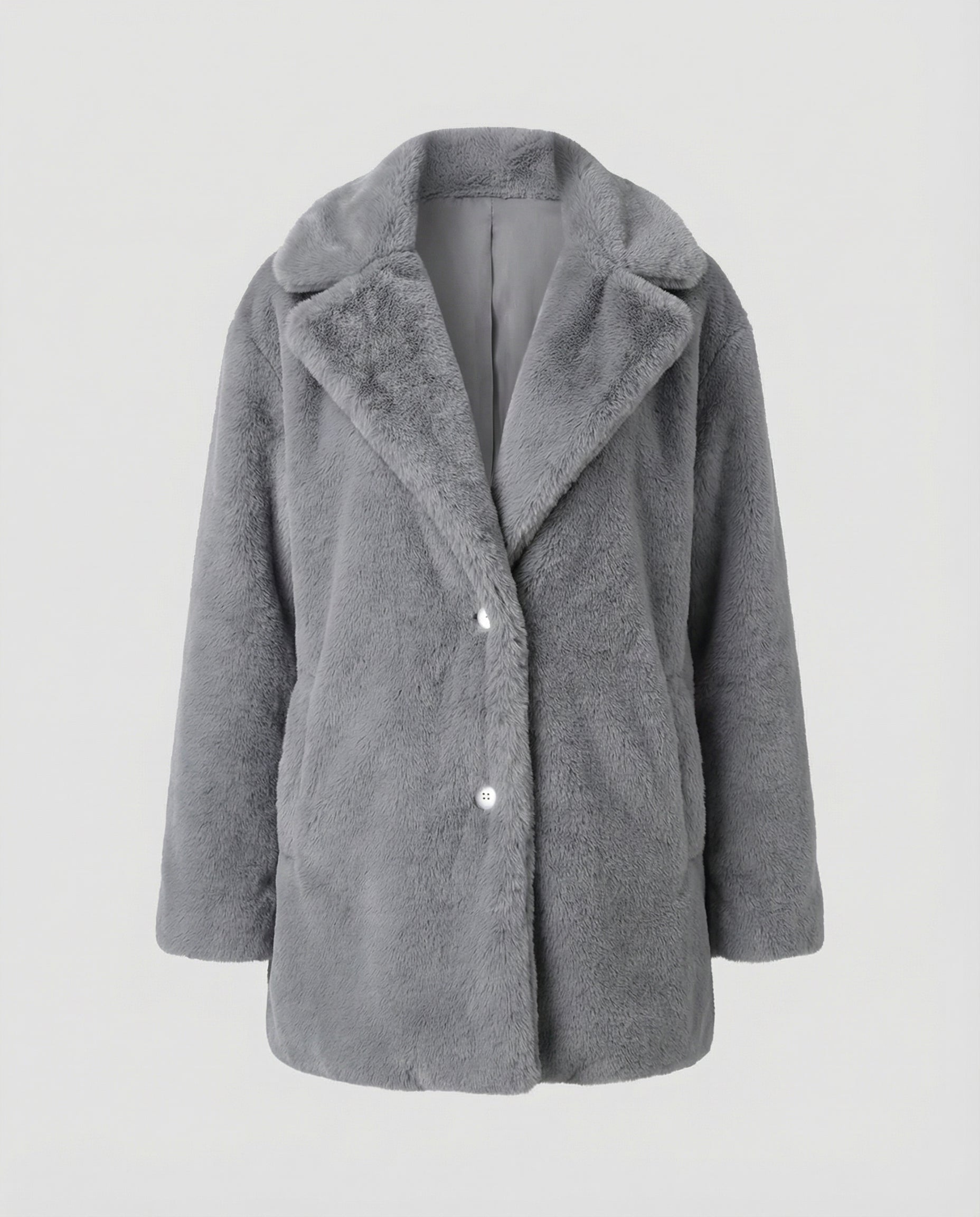 Faux Fur Winter Jacket Women-fashable20251108-Calm Wears-Gray-S-Calm Wears