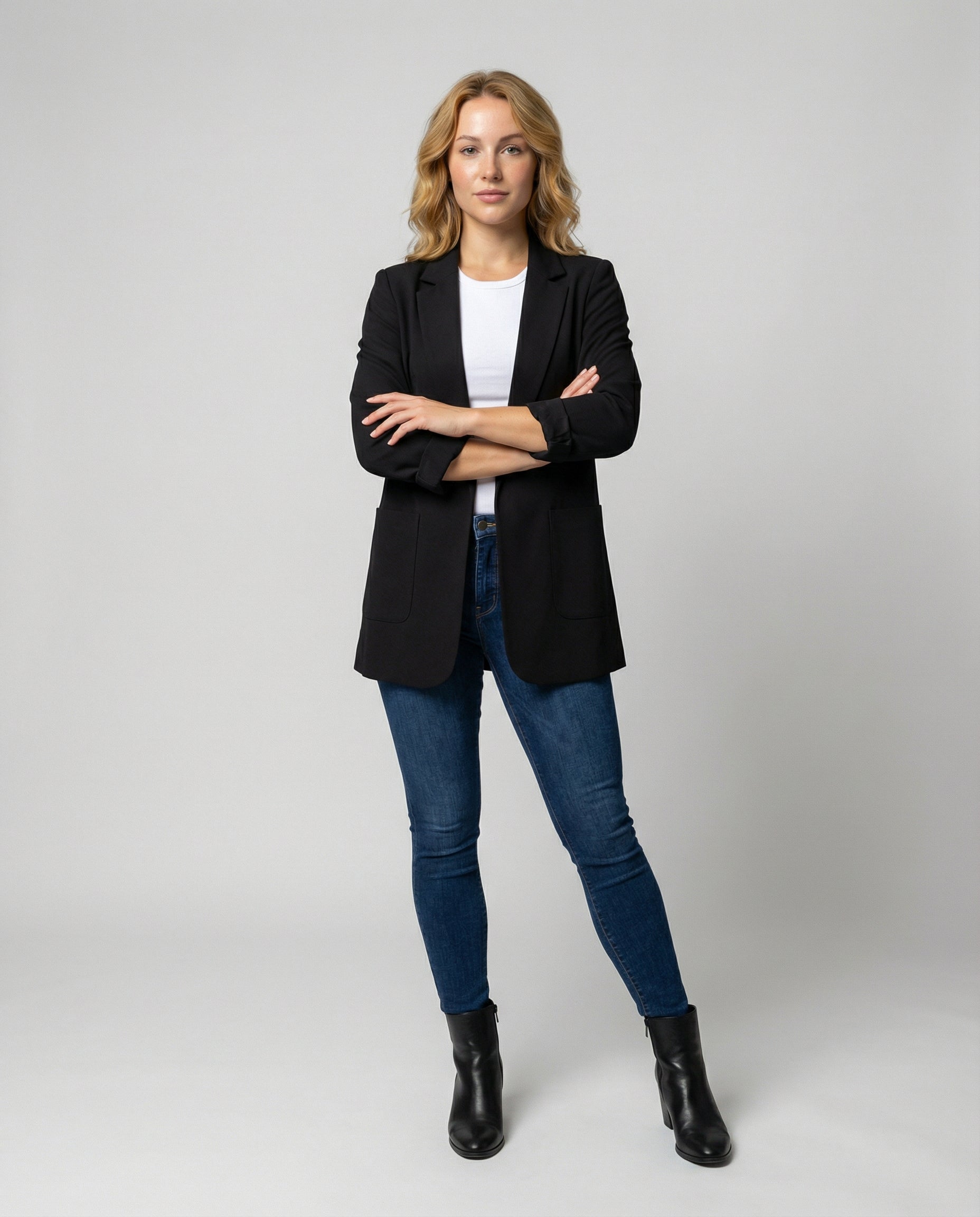 Figure-enhancing Elegant Women's Blazer-vendorra20241127-Calm Wears-Black-M-Calm Wears