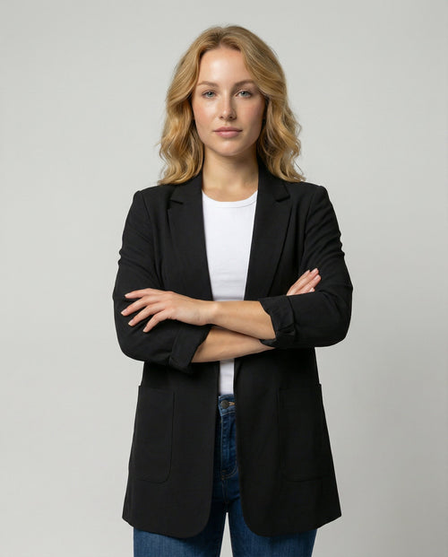 Figure-enhancing Elegant Women's Blazer-vendorra20241127-Calm Wears-Black-M-Calm Wears