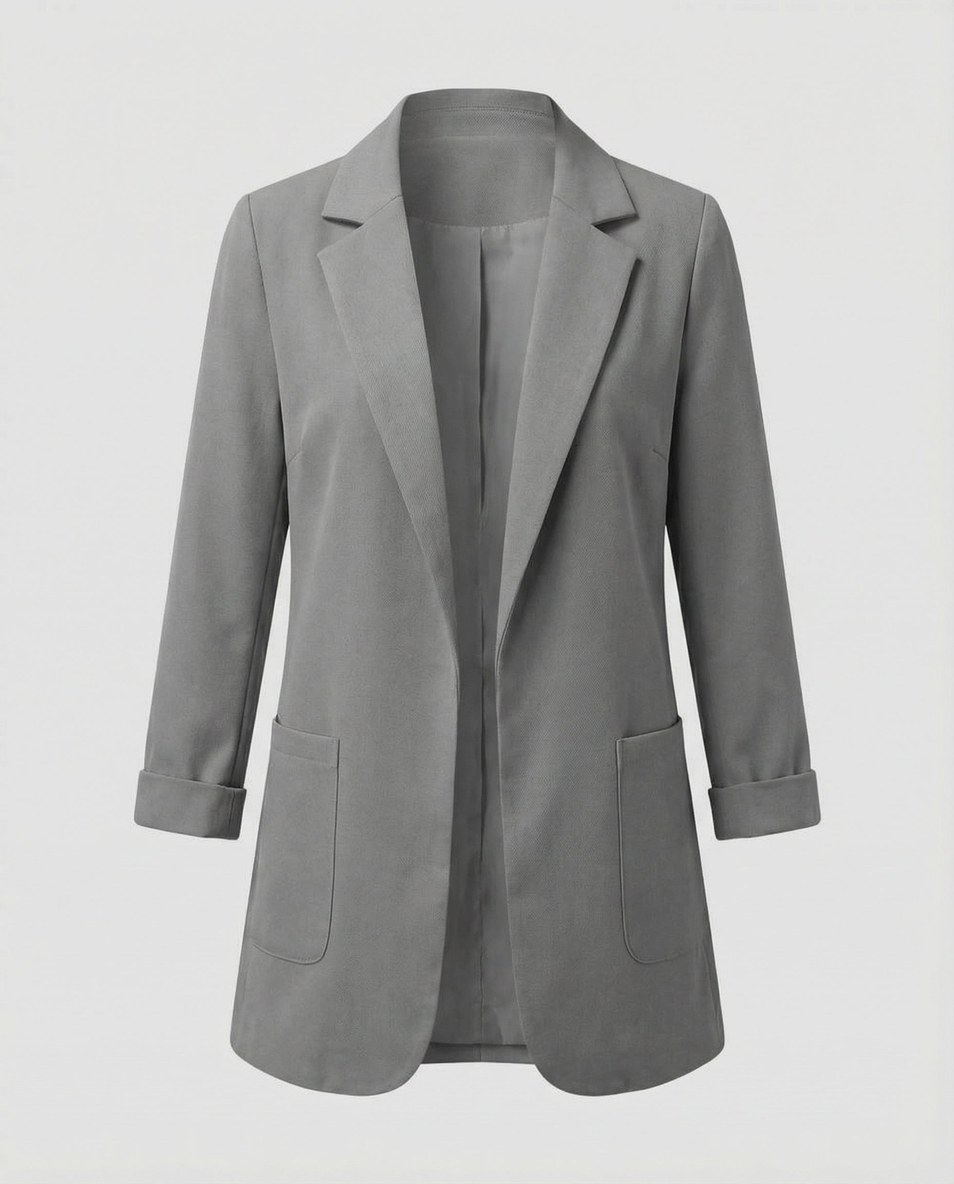 Figure-enhancing Elegant Women's Blazer-vendorra20241127-Calm Wears-Gray-M-Calm Wears
