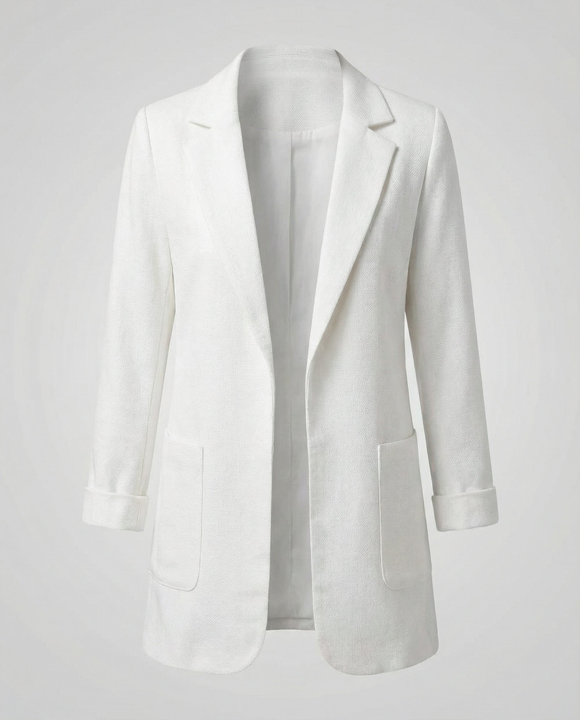 Figure-enhancing Elegant Women's Blazer-vendorra20241127-Calm Wears-White-M-Calm Wears