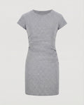 Figure-hugging mini dress with round neck and gathers for summer-Calm Wears-S 80-95 catties-Gray (conventional version)-Calm Wears