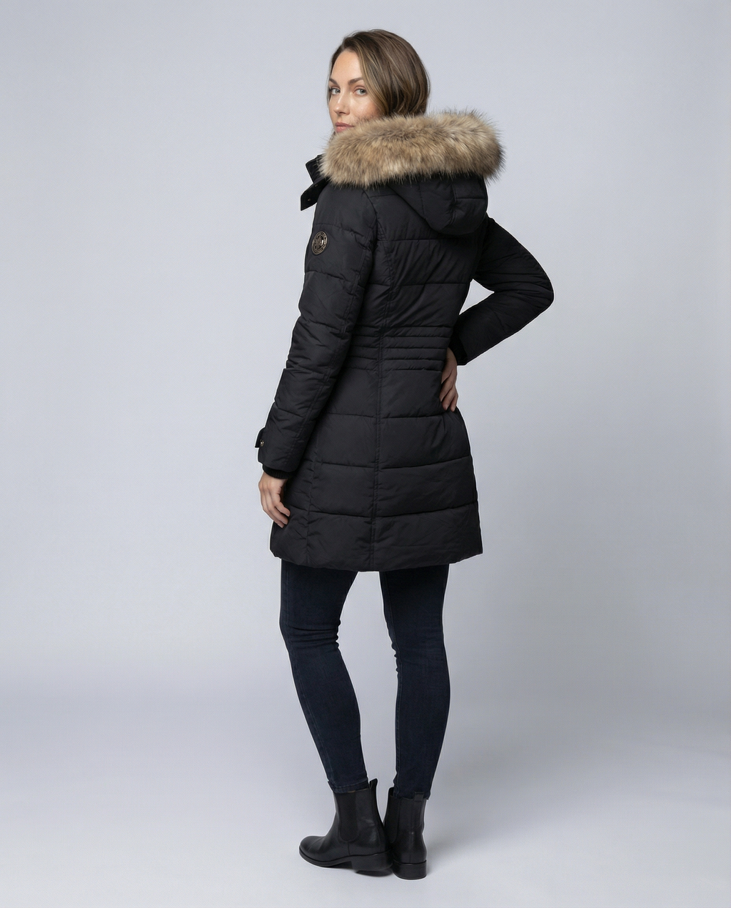 Fleece-lined Warm Women's Parka-luna20251114-Calm Wears-Black-S-Calm Wears