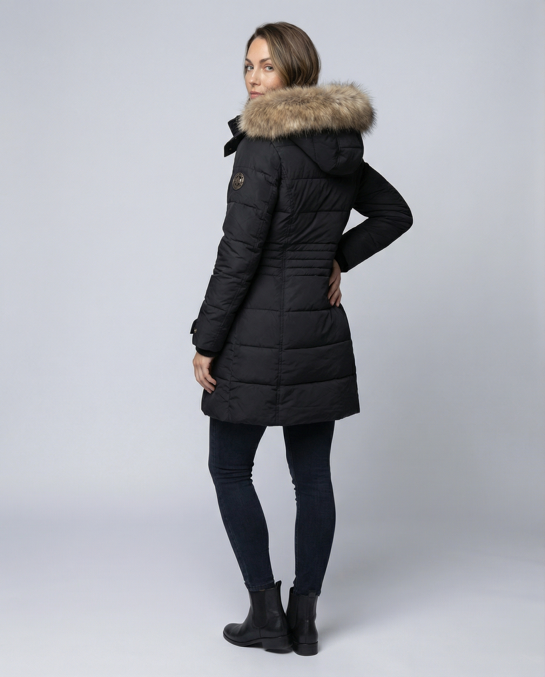 Fleece-lined Warm Women's Parka-luna20251114-Calm Wears-Black-S-Calm Wears