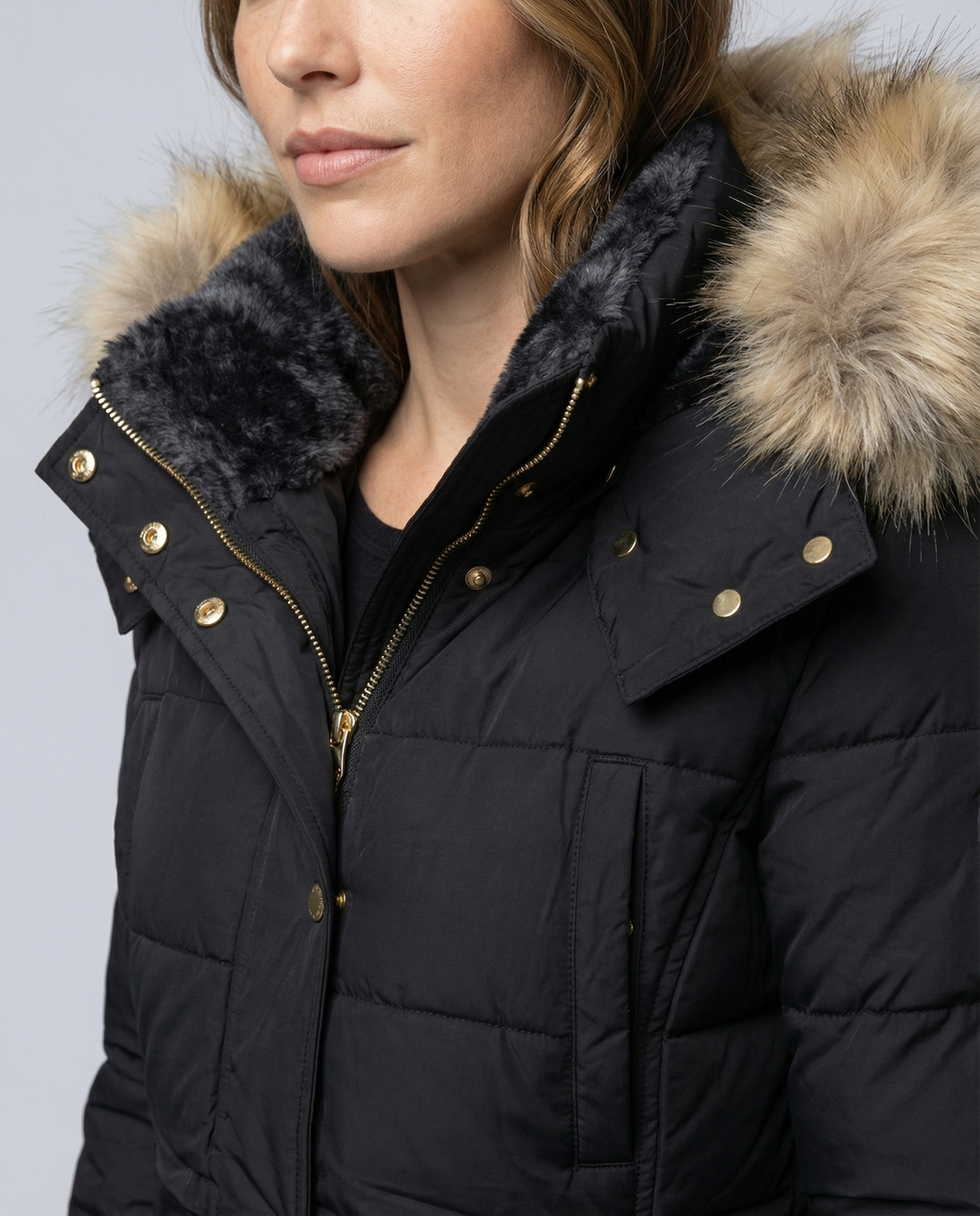 Fleece-lined Warm Women's Parka-luna20251114-Calm Wears-Black-S-Calm Wears
