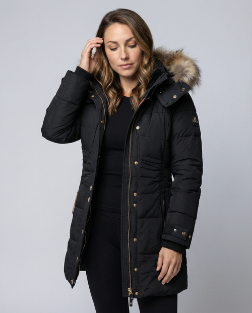 Fleece-lined Warm Women's Parka-luna20251114-Calm Wears-Black-S-Calm Wears