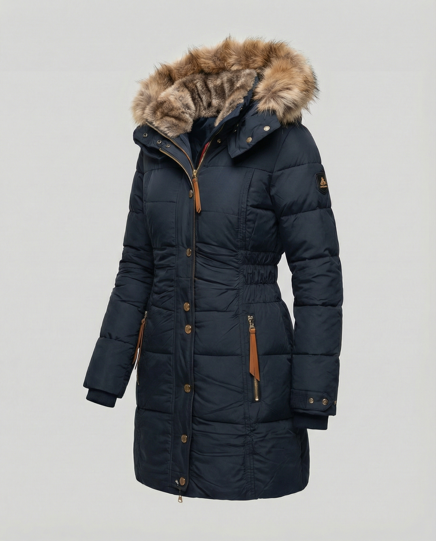 Fleece-lined Warm Women's Parka-luna20251114-Calm Wears-Blue-S-Calm Wears