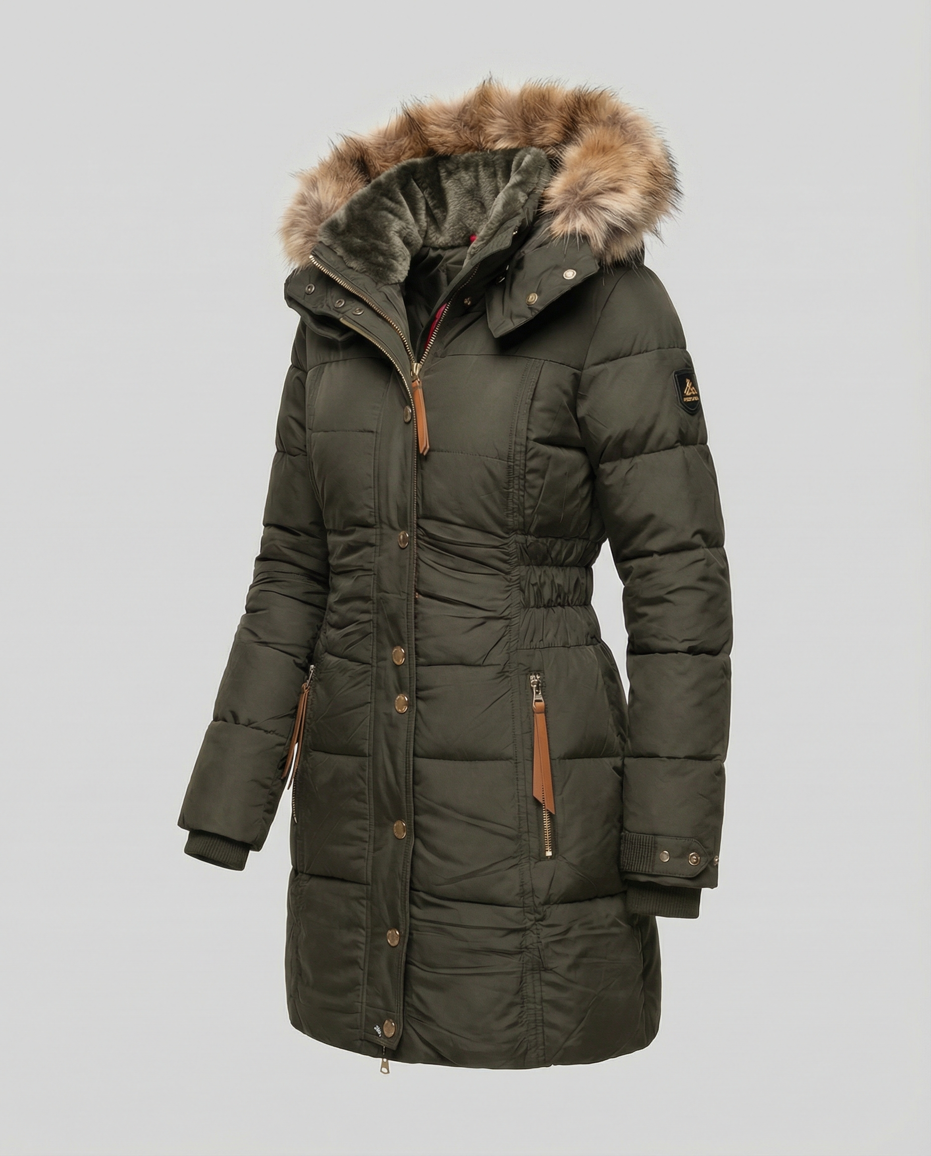 Fleece-lined Warm Women's Parka-luna20251114-Calm Wears-Green-S-Calm Wears