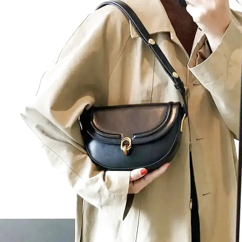 Small Leather Shoulder Handbag-dione couture20260421-Calm Wears-Black-Calm Wears