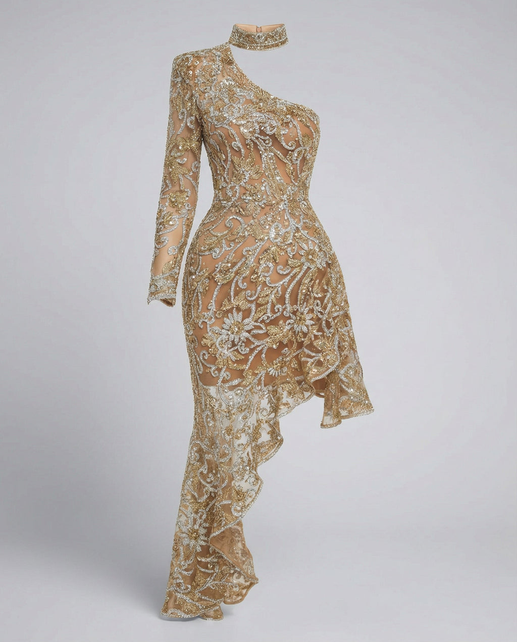 Flirty Sheer Mini Dress Women-theone-apparel20250410-Calm Wears-Gold-S-Calm Wears
