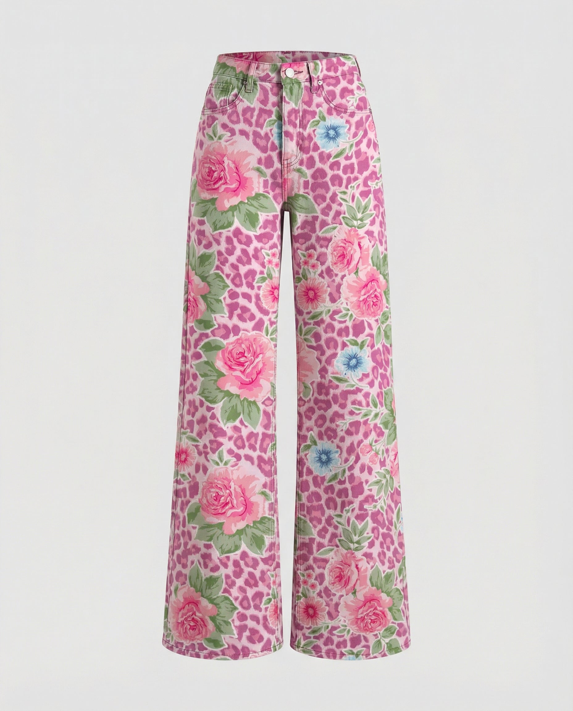 Floral Wide Women's Jeans-haven-mode20250212-Calm Wears-Pink Flowers-S-Calm Wears