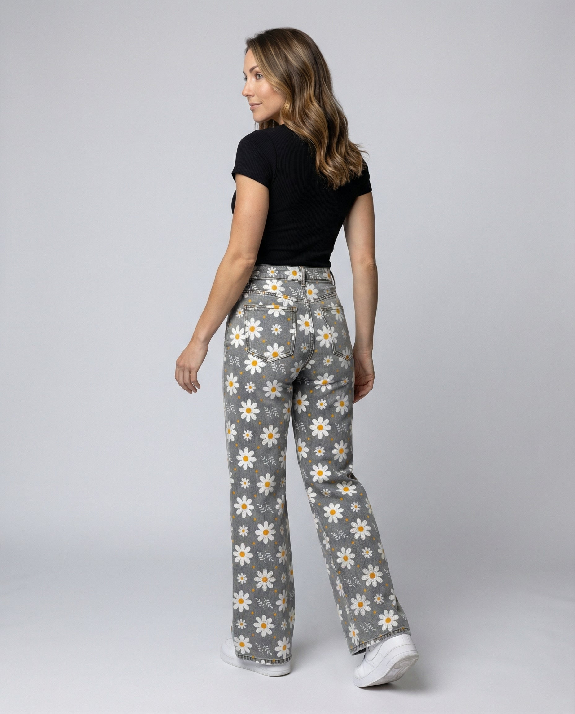 Floral Wide Women's Jeans-haven-mode20250212-Calm Wears-White Flowers-S-Calm Wears